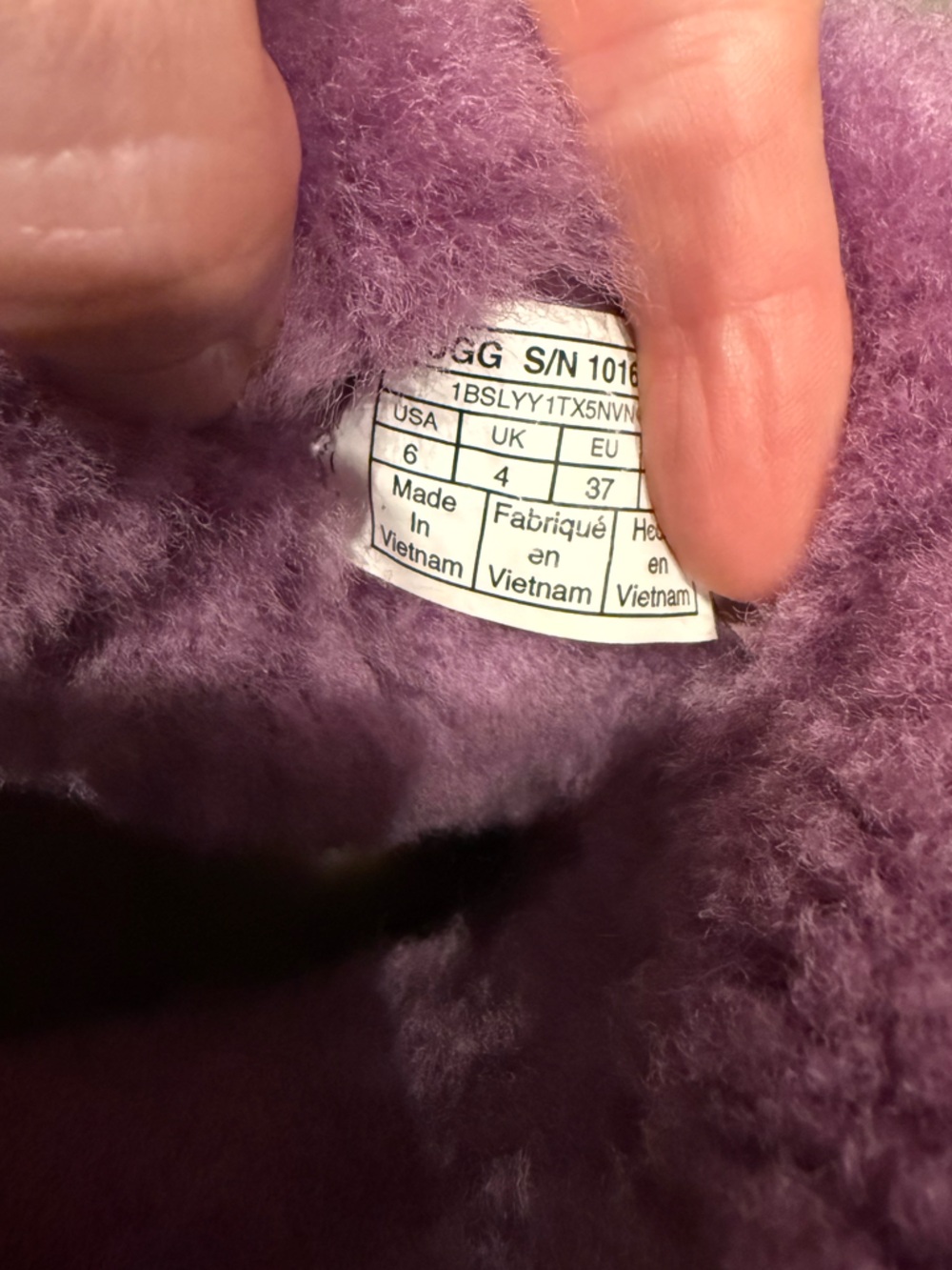 Plush purple Shearling-Lined Women's Ugg ankle boots, size 6. - Picture 8 of 8